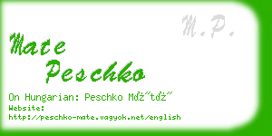 mate peschko business card